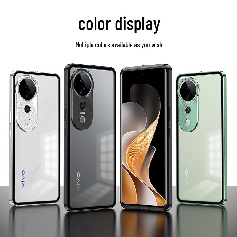 Vivo S30 Pro Metal Frame Snap-On Frosted Back Case with Lock Buckle for S20 V40