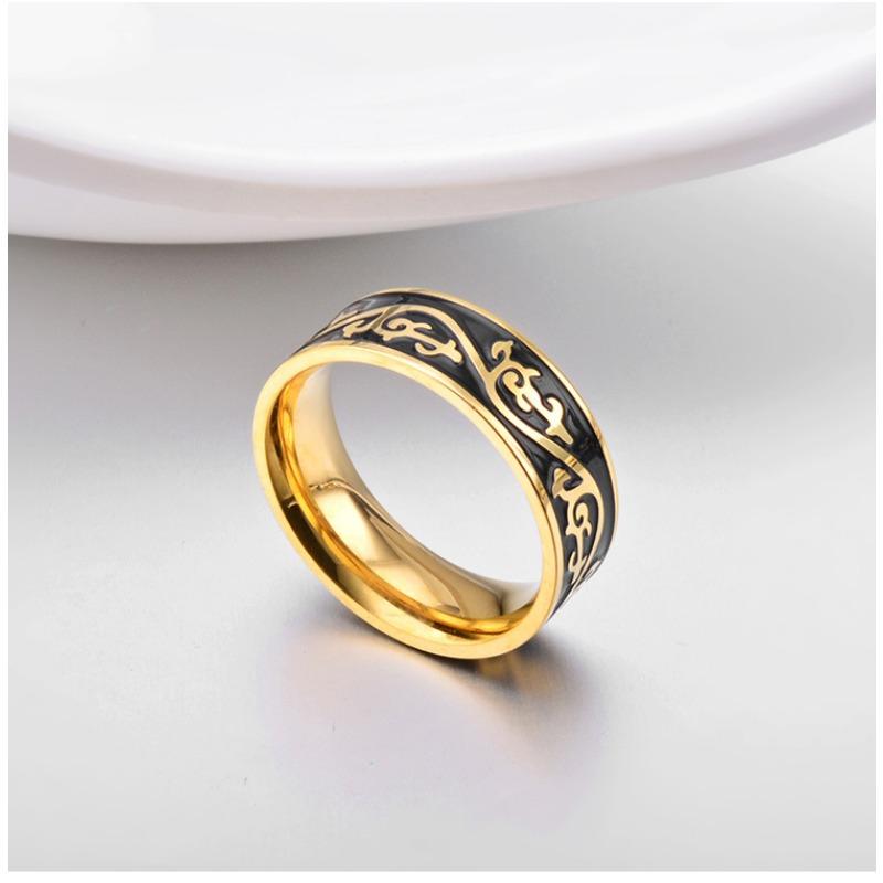 

Кольцо из титановой стали в китайском стиле с узором Ян, мужское персонализированное кольцо, ретро-узор, парные украшения