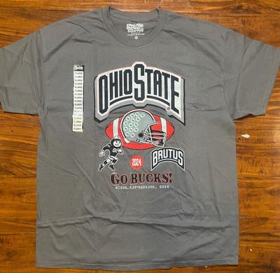 OHIO STATE BUCKEYES "Go Bucks 2024 Brutus" Grey Unisex Tee-NWT Unisex T-Shirt