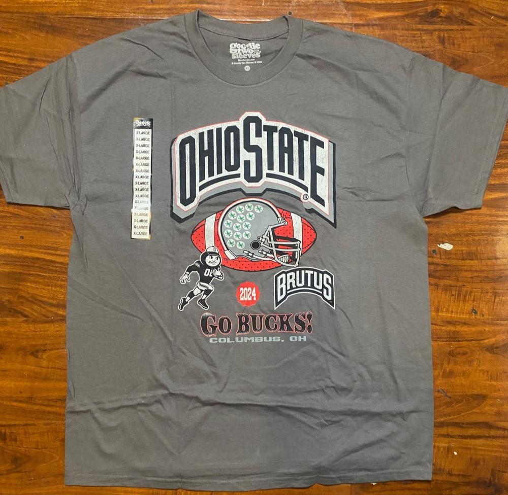 OHIO STATE BUCKEYES  Go Bucks 2024 Brutus  Grey Unisex Tee-NWT Unisex T-Shirt S