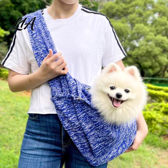 Compact Pet Travel Sling Crossbody Cat Carrier, Portable Hands Free Sling, Snap Closure, for Teddy Carrying Bag with Safety Buckle Small Dogs And Cats