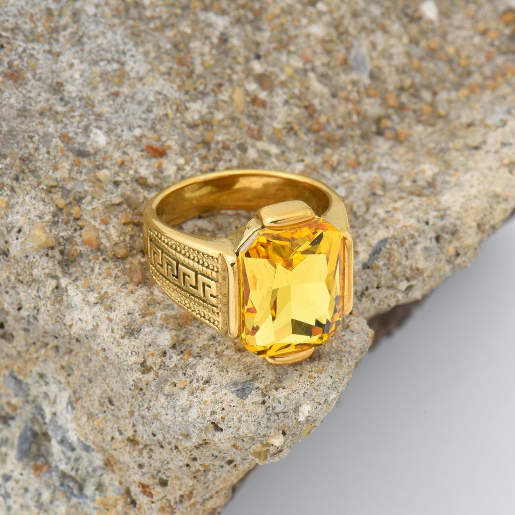 R3433Men's High Quality Vintage Stainless Steel Gemstone Styles Ring Jewelry