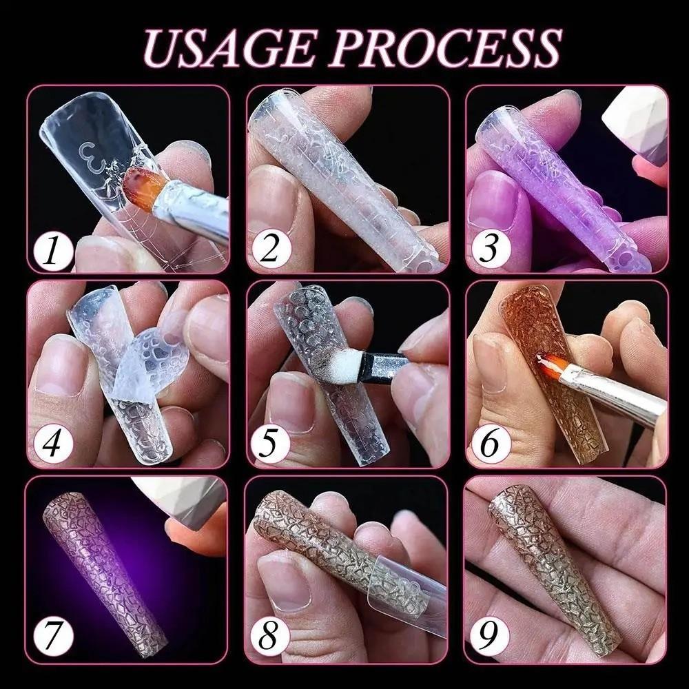 24PCS Snowflake Nail Crystals Molds Leopard Nail Art Molds  for Profional Use in Nail Salons