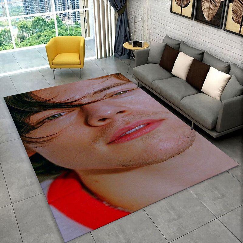 Tappeto alla moda Harry Styles Cantante Stella per Camera da Letto Soggiorno Divano Sala Giochi Zerbino Decorazioni per la Casa, Tappeto Area Bambini Antiscivolo