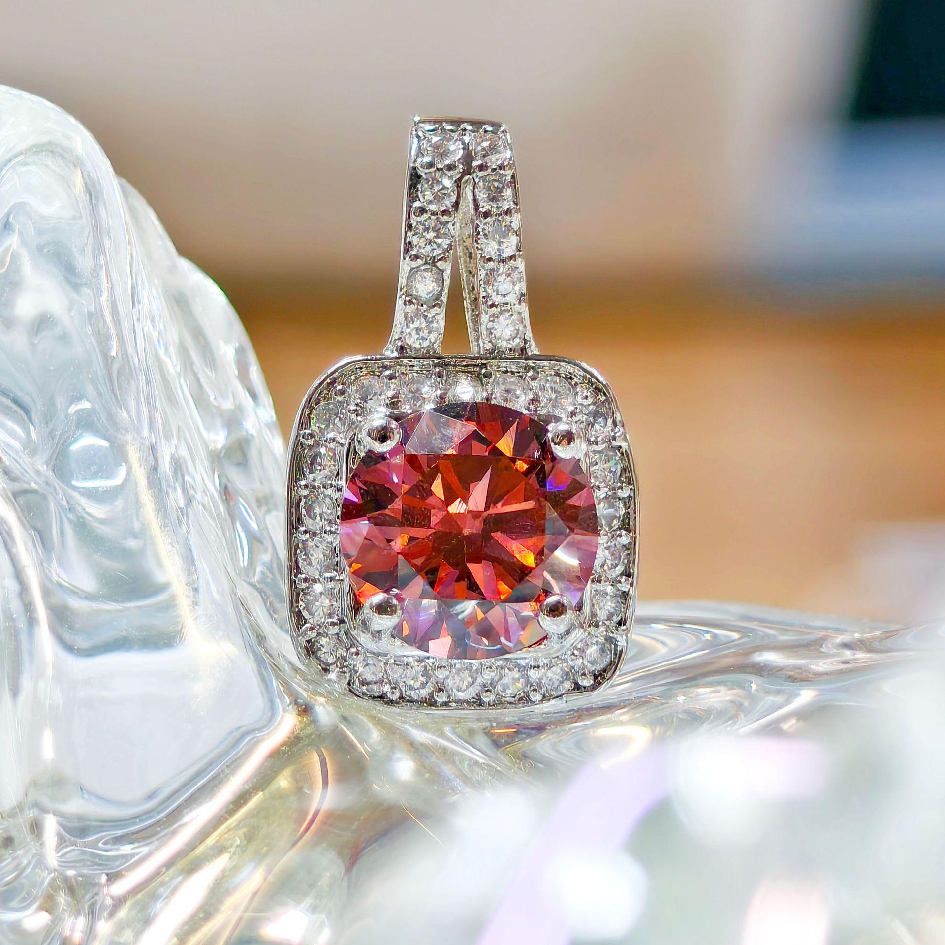 Gesi En Jewelry Princess Square Cut Zircon Stud Earrings, Pendant, and Ring Set for Women
