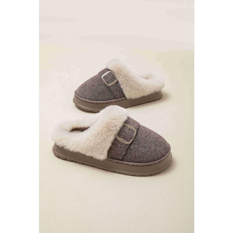 

Зимние хлопковые тапочки мужские домашние домашние с толстой подошвой нескользящие высококлассные женские зимние бархатные теплые тапочки 44/45