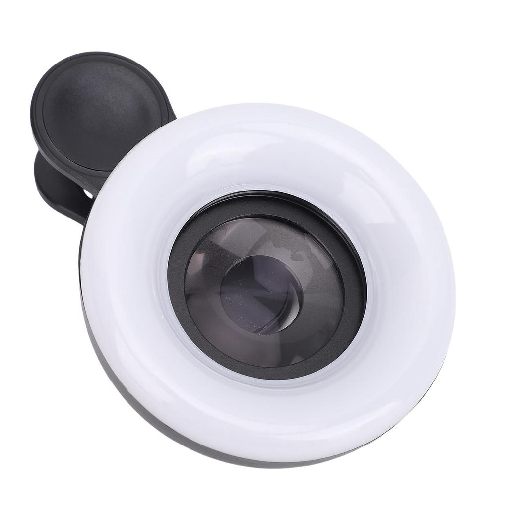 Phone Macro Lens with LED Fill Light 15X High Definition Lens for Eyelashes Jewelry Detail Photography