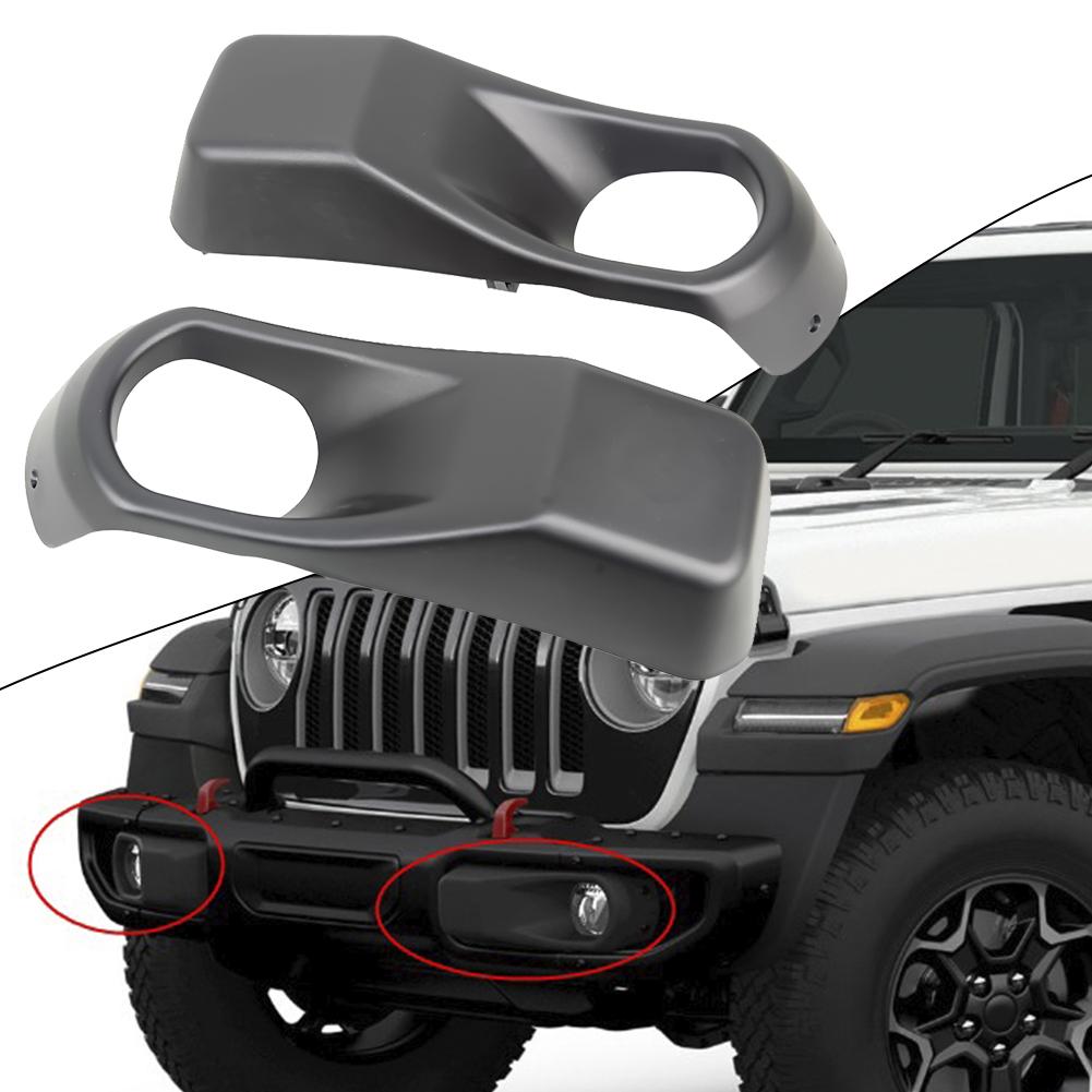 1Pair Left Right Front Bumper Fog Light Cover Frame Fog Lamp Grille For JEEP Wrangler JL 2018+ Car Accessories