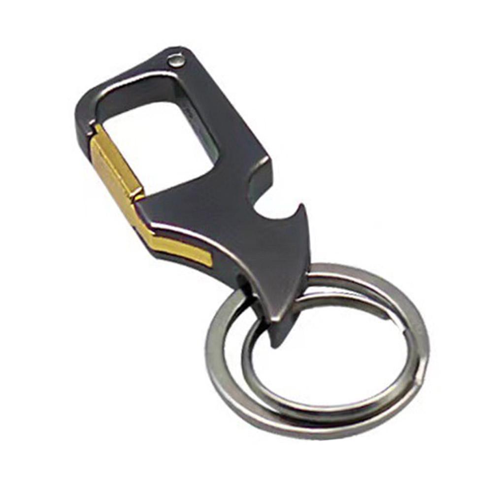 Portable Camping Can Opener Camping Travel Stainless Steel Can Opener Keychain 2-In-1 Multi-Function Beer Bottle Jar Opener Tool