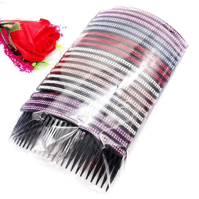 Shiny Multi-Tooth Hair Styling Comb with Color Diamond Hairband