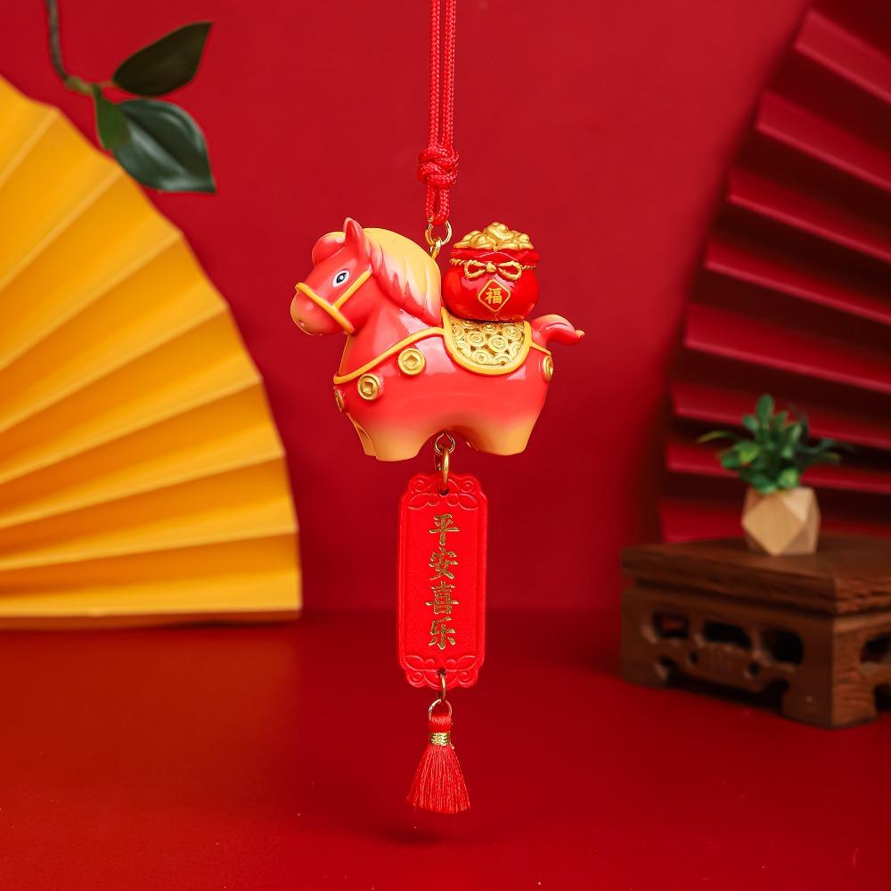 Tang Horse Spring Festival Car Hanging Pendant Zodiac Pony Figurine Car Ornament Festive Decor