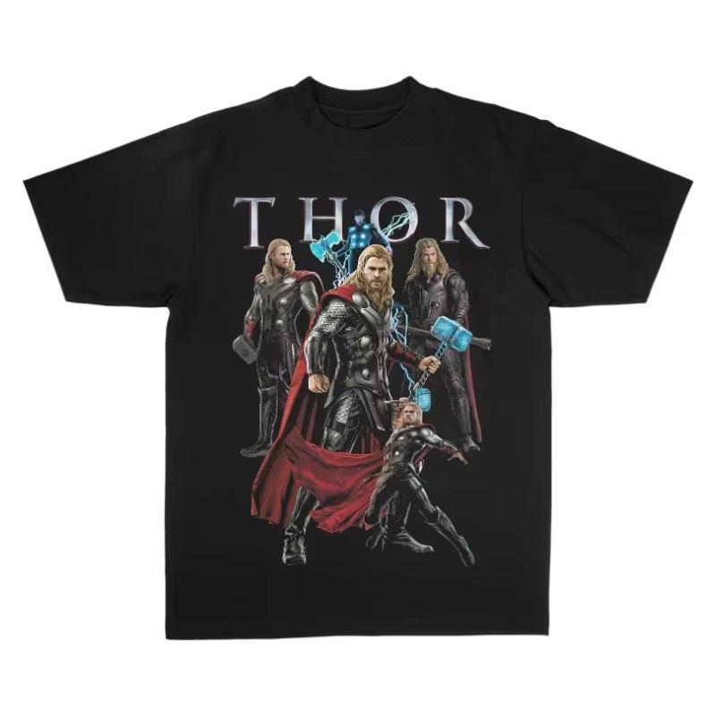 

2026 new Thor 90s Streetwear Cotton TShirt Retro Harajuku Casual Crew Neck Short Sleeve Top for Men and Women Marvel S