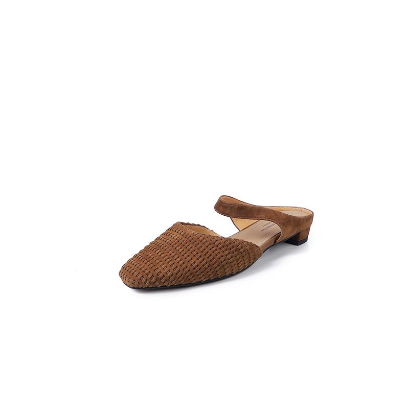 Fashion 2025 NEW Summer Mules Women Sandals Shoes for Women Square Toe Low Heel Women Slippers Cover Toe Slingback Sandals