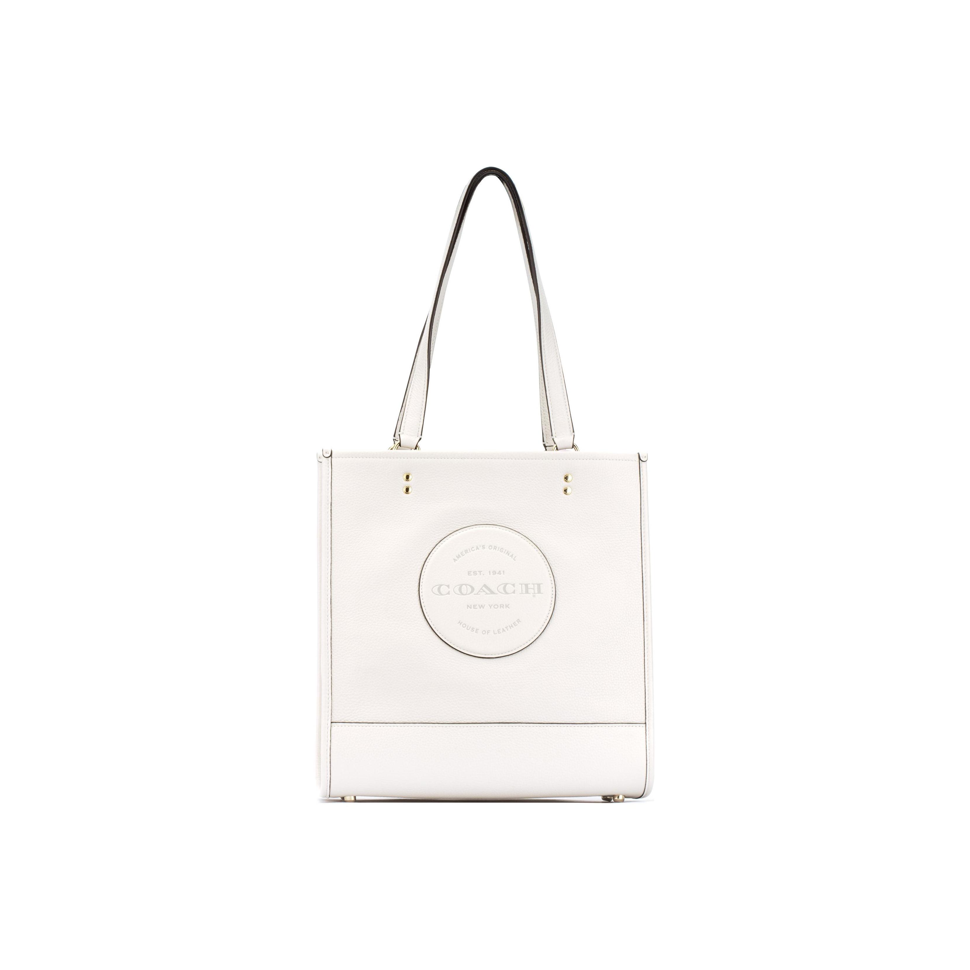 

Coach Dempsey Logo Leather Tote Bag Women tote bags White C3078-IMCHK Basic Set (Bag+Dust Bag)