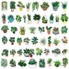 50Pcs/Set Green Potted Plants PET Stickers Waterproof DIY Fashion Doodle Decals Stickers