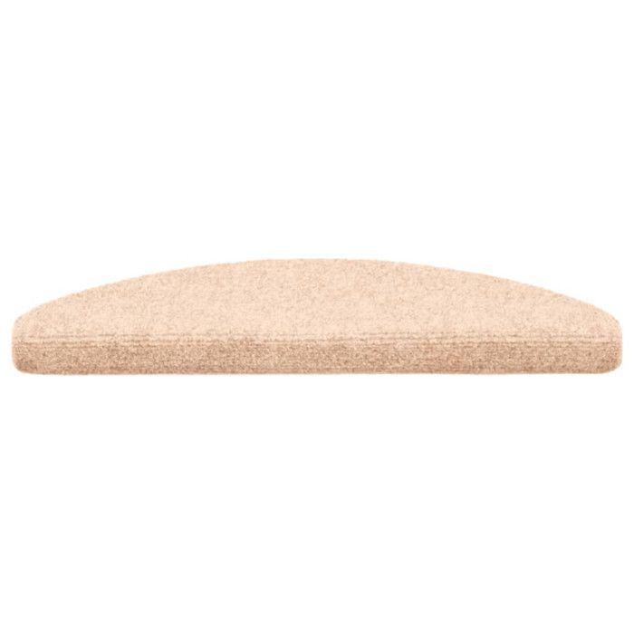VidaXL Tapis d'escalier auto-adhésifs 15 pièces 65 x 21 x 4 cm Marron clair Demi-rond Grand 132696