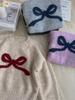 Winter Women's High-End Bow Knot Sweater - Loose Fit Round Neck Long Sleeve Knitwear