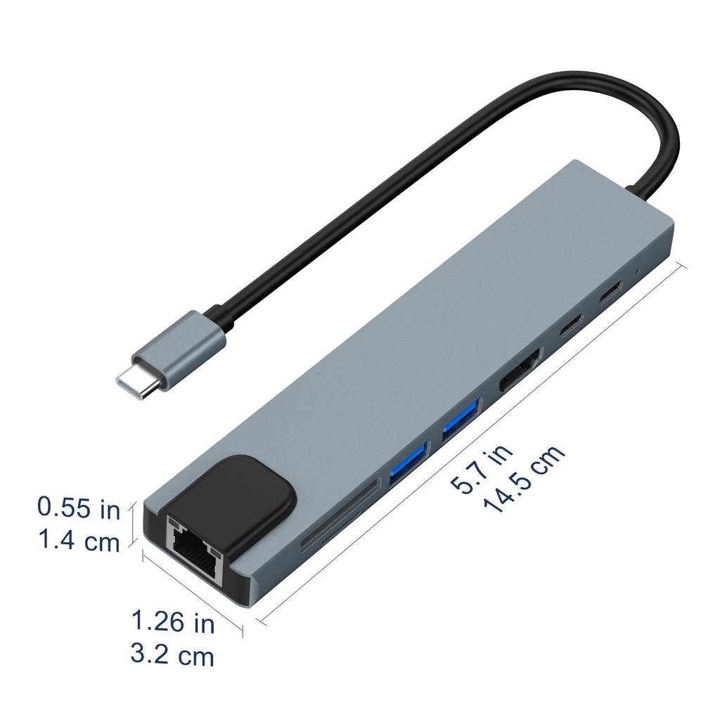 USB-C Docking Station with HDMI 4K Output, USB 3.0 Ports, and PD100W Charging