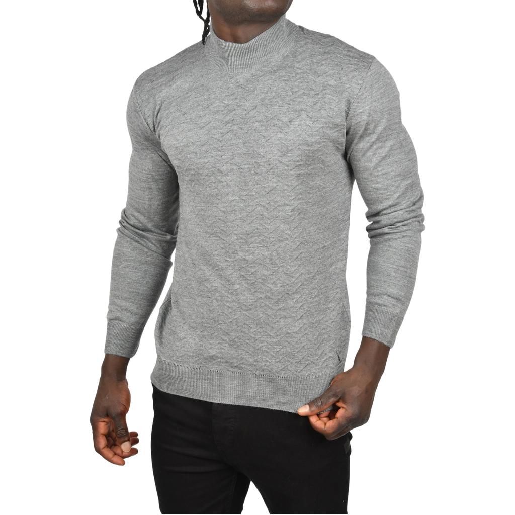 DeepSEA Rollkragenpullover mit halbem Rollkragen und Zickzackmuster, schmaler Schnitt, Rollkragenpullover 2505496