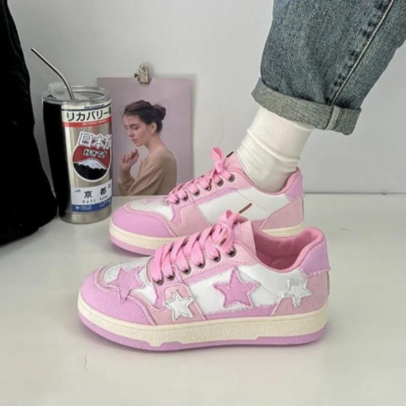 Designer Women's Sneakers Fashion Street Skateboard Shoes Luxury Brand Casual Shoes for Women Lace Up Flats Zapatillas De Mujer