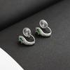 Trendy Exquisite Silver Cubic Zirconia Snake Mosquito Coil Clip Earrings Luxury Personality Non Piercedfor Women Fashion Jewelry