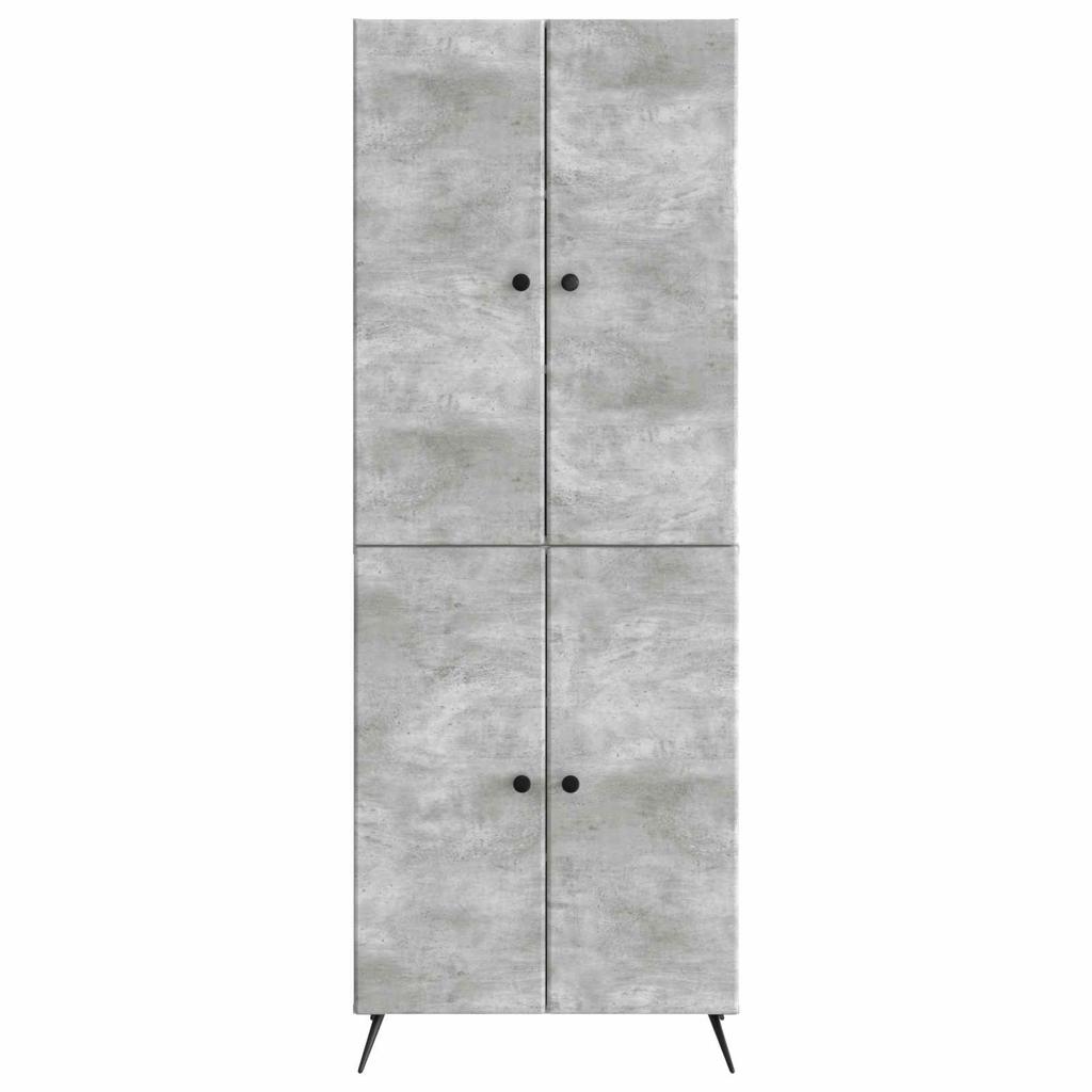 2 Piece Cabinet Set Concrete Grey Wood Based Material