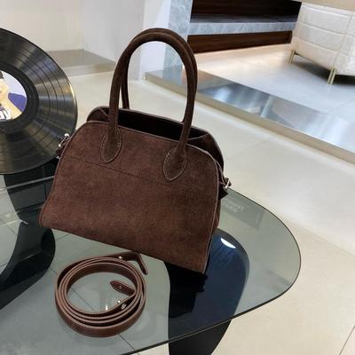 Damen-Retro-Handtasche aus echtem Leder – großes Fassungsvermögen, gefrostetes Rindsleder, trendige Pendlertasche für Herbst/Winter