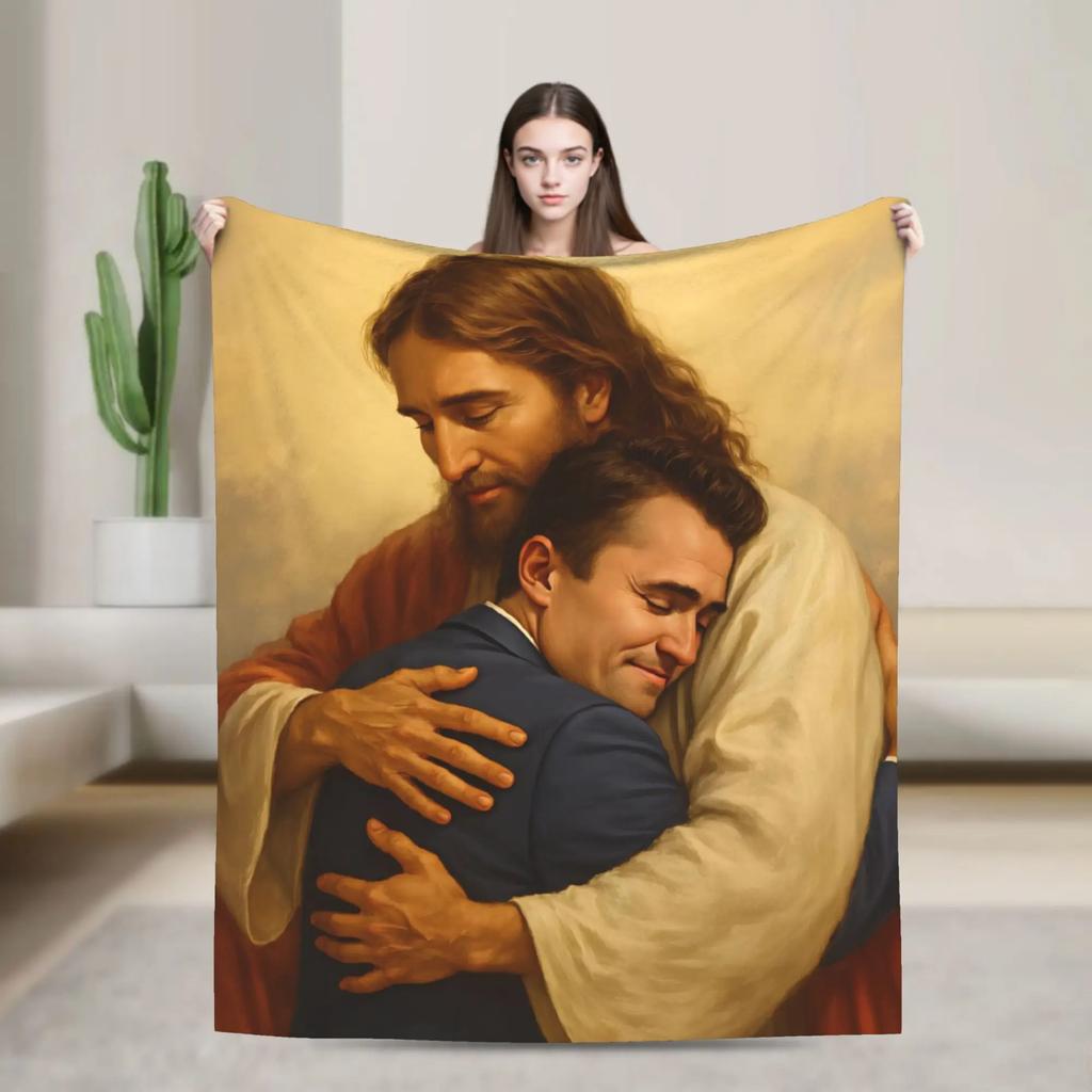 Super Soft Blanket Camping Charlie Kirk   Throw Blanket Funny Bedspread for Outdoor