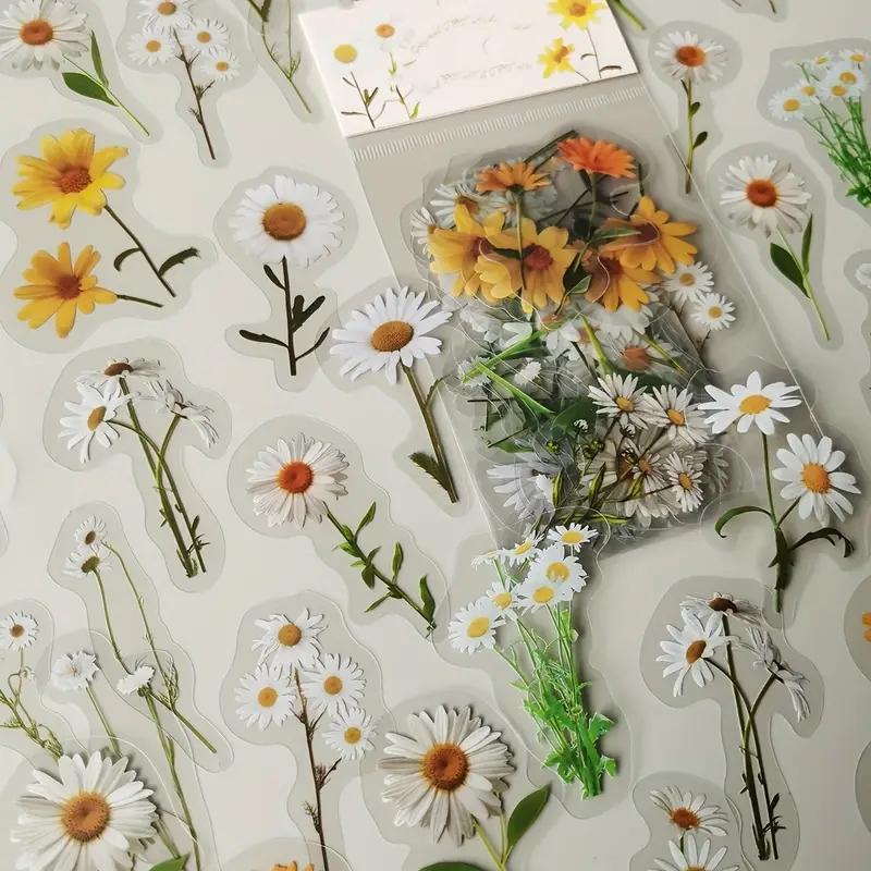 40pcs Plant Flower Leaf Decorative Sticker PET Hand Account Material Sticker Pack for Scrapbook Label Diary Stationery Album Tel
