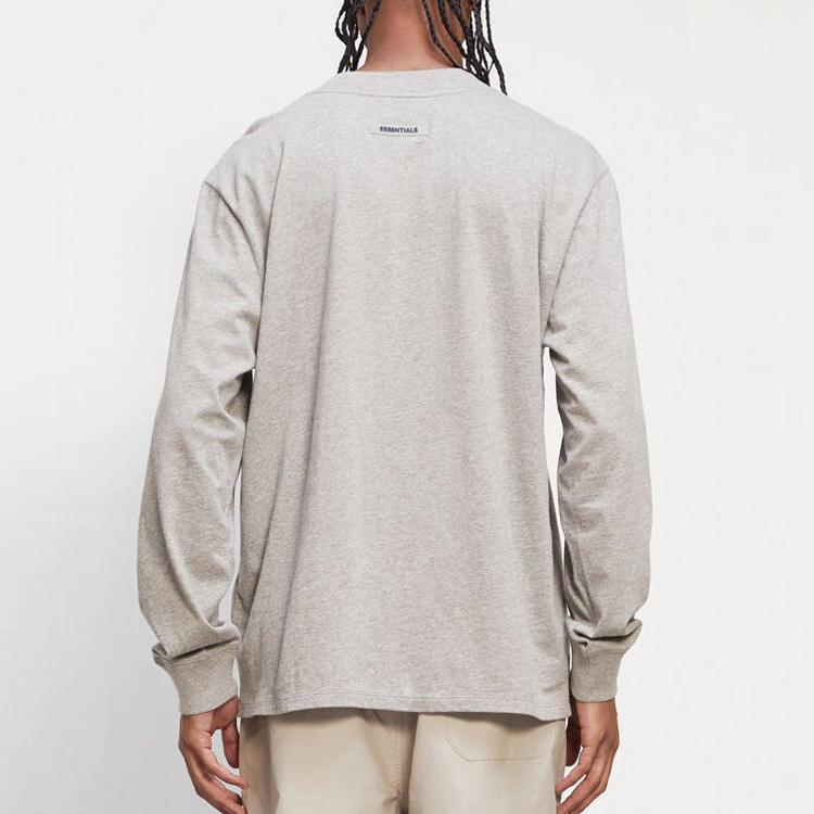 Fear of God Essentials Long-Sleeve T-Shirt Oatmeal Unisex Tops Grey 0125250500230260