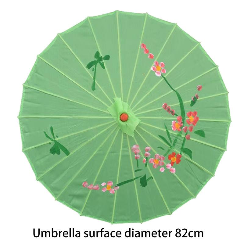 Vintage Chinesischer Seiden-Ölpapier-Schirm Blume Ölpapier-Schirm Bambusgriff Hochzeitsdekoration Foto-Sonnenschirm Tanz-Requisiten