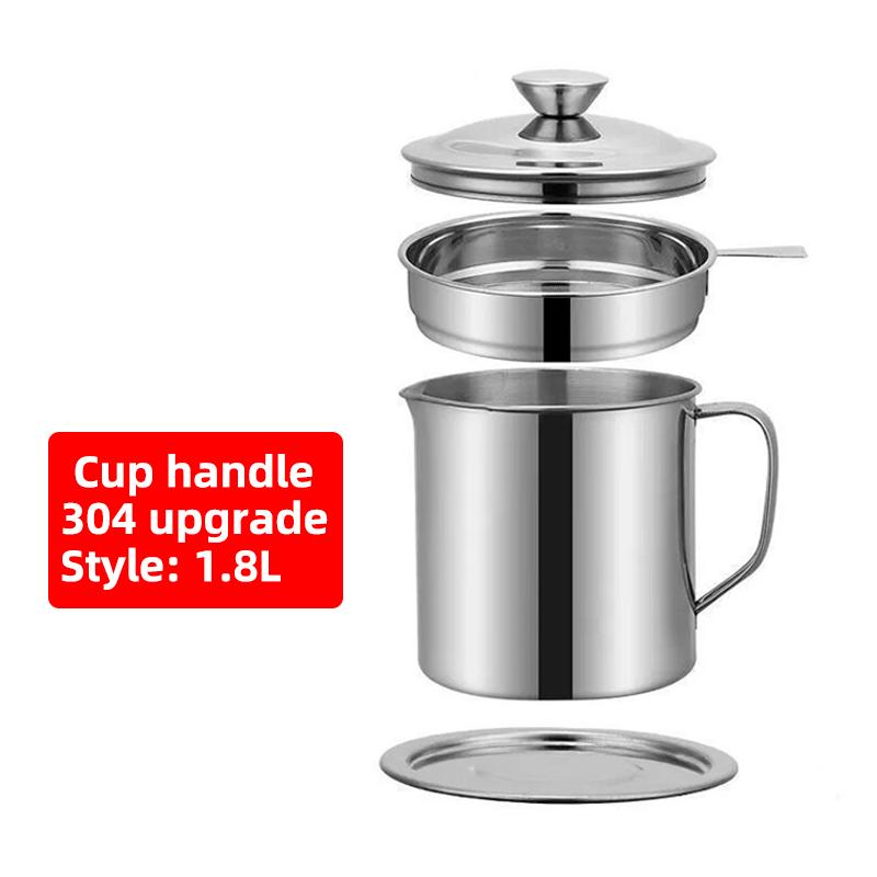 Nerezový hrnec na cezení oleje Nádoba Džbán Úložná plechovka S filtrem Hrnec na vaření oleje Pro kuchyňské domácí nářadí