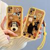 KEYSION Shockproof Case for Infinix Hot 11 Play with Lanyard Silicone Cute 3D Cartoon Doll Phone Cover for Infinix Hot 9 10 Play