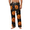 Men's Halloween Print Pocket Straight Casual Pants Home Pajama Pants