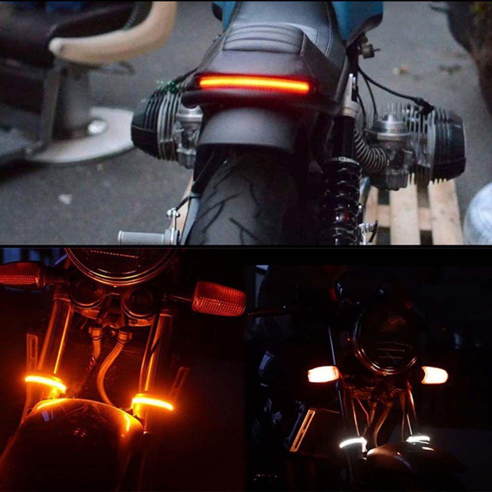 LED Daytime Running Lamp Motor Flasher Light Motorcycle Turn Signal Light Ring Fork Strip Lamp