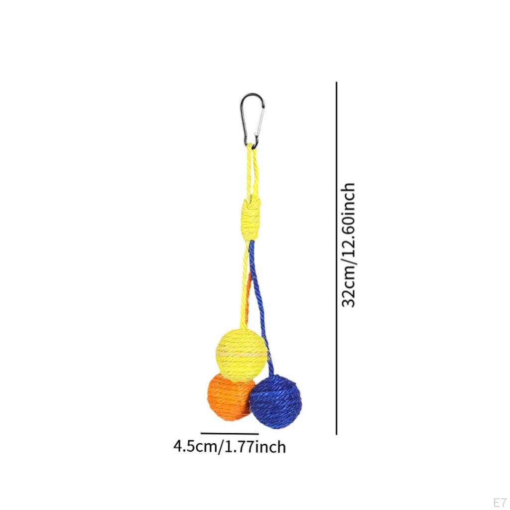 Katzen Seilball Sisal Spielzeug für Wohnungskatzen Jagd Haustier Geschenk Handgefertigt 32cm Länge Langer Teaser