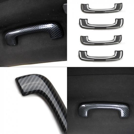 Carbon Fiber Style Interior Roof Grab Handle Cover Trim For Dodge Charger 2011+