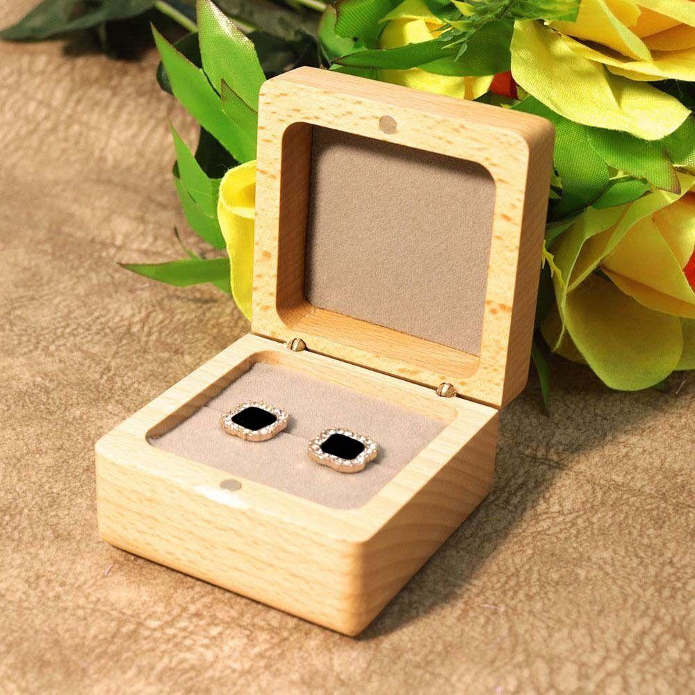 

Square Rings Bearer Box Luxury Rings Display Case Fashion Jewelry Organizer Couple