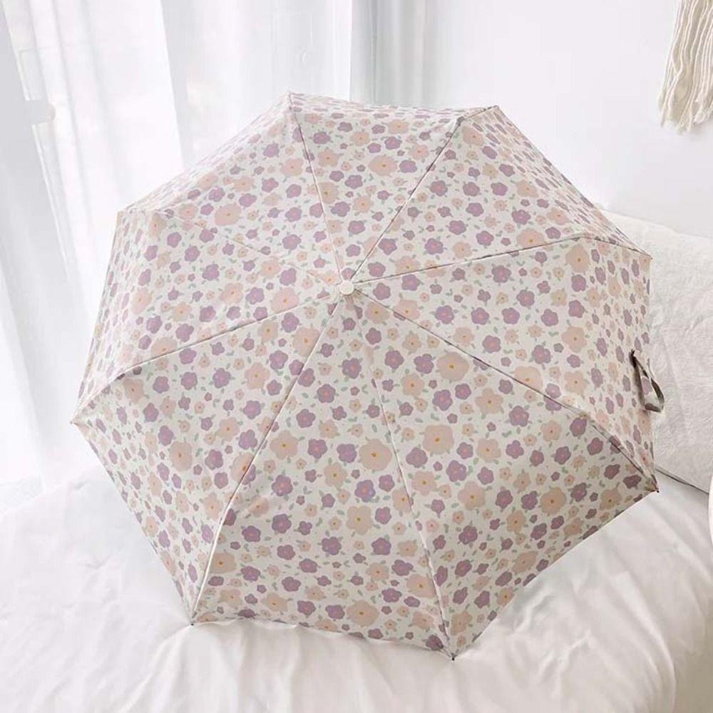 Fresh Flowers Sun Umbrella UV Protection Floral Umbrella Ultraviolet Automatic Umbrella  Rain Gear