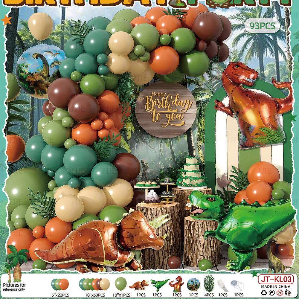 Dinosaurier Geburtstags-Szenendekoration für Kinder - Ballons und Party-Atmosphären-Set für Jungen und Mädchen