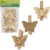 Wooden Decorative Butterfly Buckles - 12 Pieces, 4.5 Cm, Easter, Spring