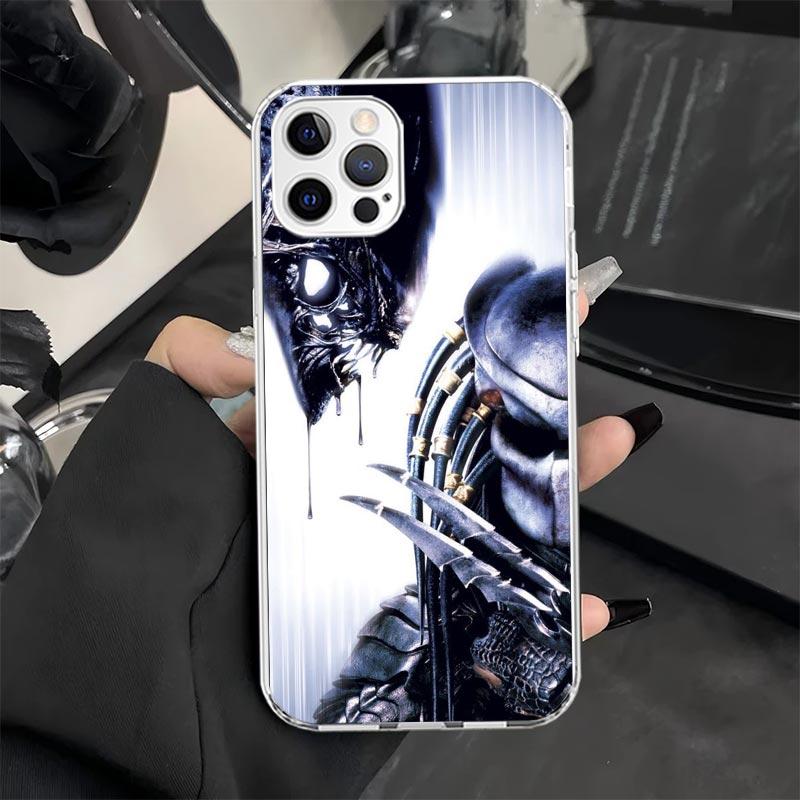 Alien Vs Predator Painted Phone Case for iPhone 13 12 Mini 11 Pro X XS Max XR 7 Plus 8 SE 6 6S 5 5S Soft Silicone Fundas Cover