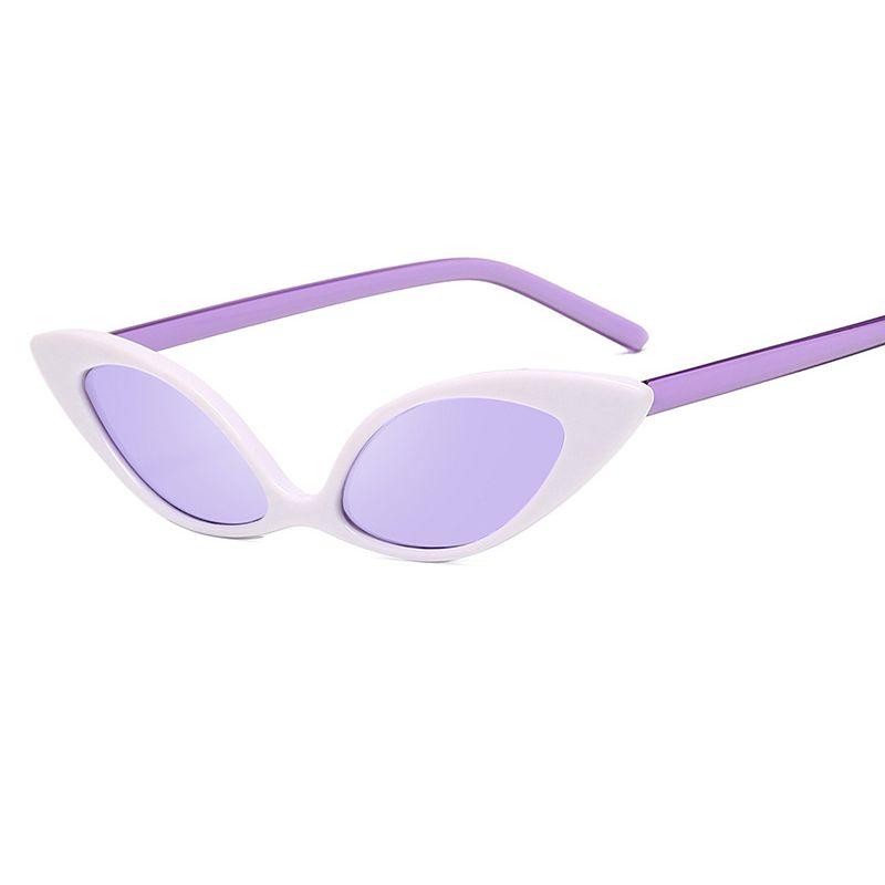 

Высококачественные Горячие Классические Солнцезащитные Очки Кошачий Глаз В Маленьком Ретро Винтажном Дизайне White Purple