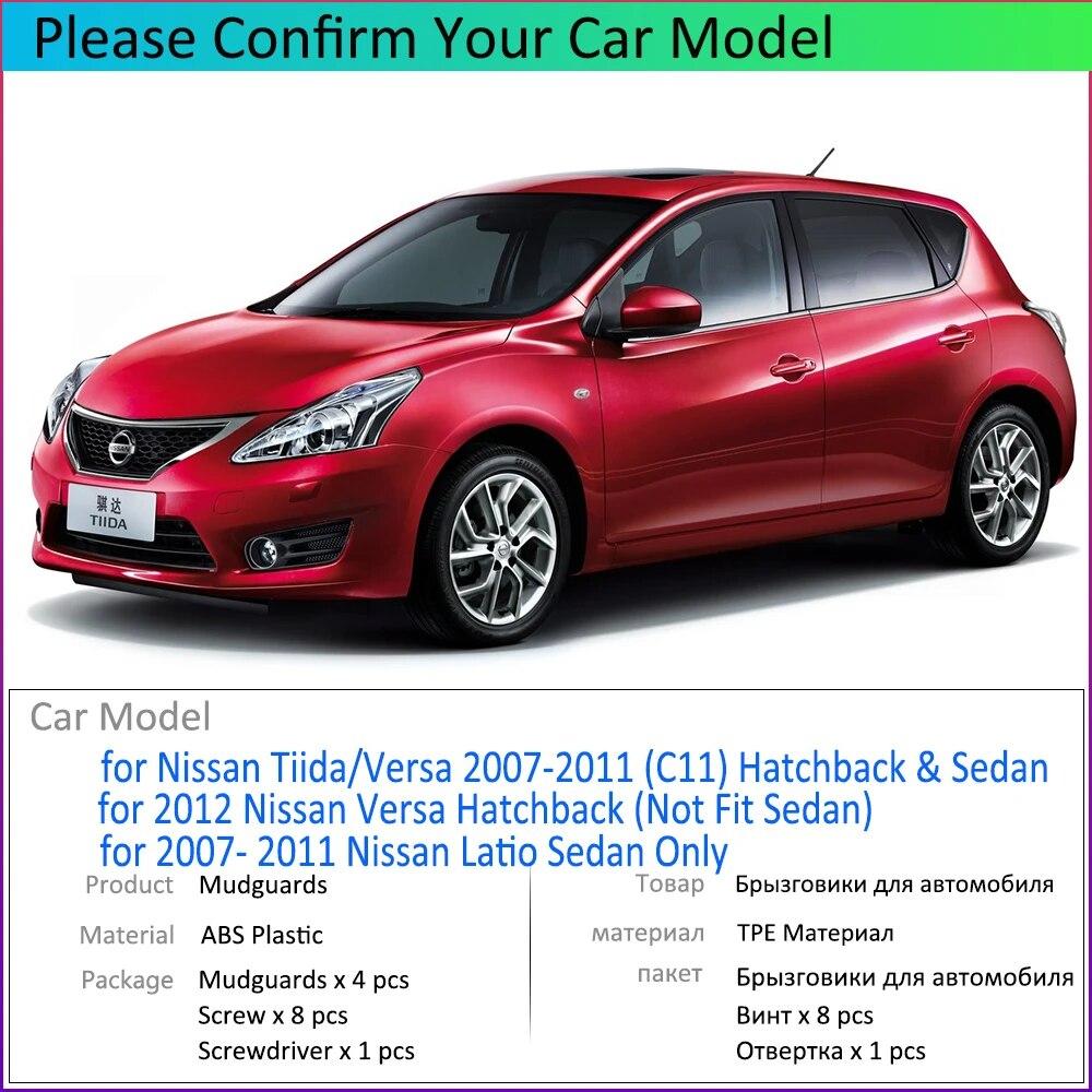 For Nissan Tiida Versa Latio C11 2007~2011 2008 2009 2010 2012 Car Fender Mudguard Mud Flaps Guard Splash Flap Car Accessories