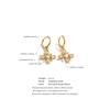 Eetit High Quality Zirconia Pearls Cross Drop Hoop Earrings Golden Stainless Steel Temperament Arrivals Daily Jewelry Gift