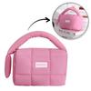 Women's Quilted Cosmetic Bag Case with Handle Pink Women's Organizer