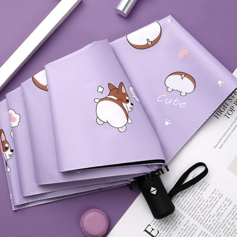 

Складной зонт двойного назначения с рисунком собаки, мультяшный зонтик, солнцезащитный крем, защита от ультрафиолета, солнцезащитный зонт 26cm