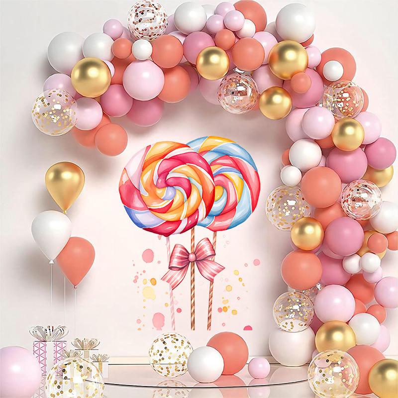 Adesivi Murali Colorati a Forma di Lecca-Lecca per Cameretta dei Bambini Decorazione Coperchio WC Decalcomanie Autoadesive per Bagno