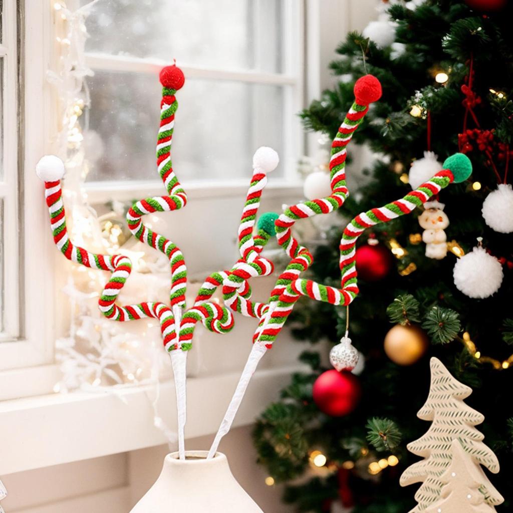 Candy Cane Christmas Tree Decorations Twisted Vase Filler Candy Picks For Christmas Tree For Indoor Outdoor Home Table Fireplace