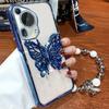 3D Butterfly Phone Holder  Bracelet Glitter Plating Case for Motorola Moto G22 G24 G30 G20 G10 G31 G32 G42 G50 G52 G53 G54 G84